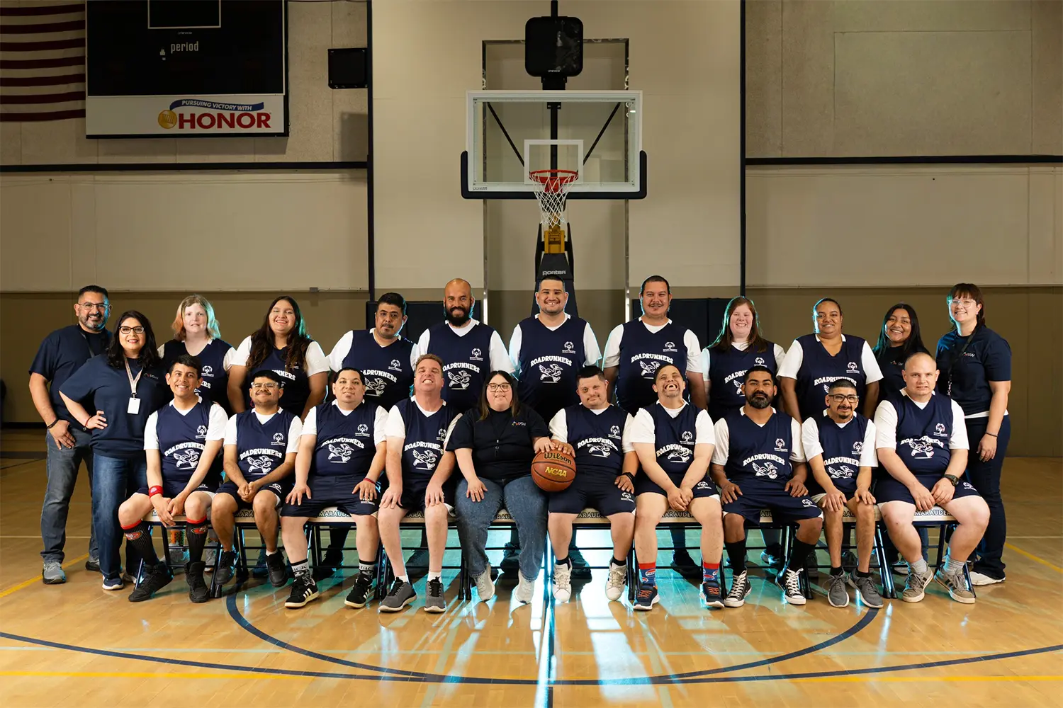 Equipo de baloncesto Road Runners Olimpiadas Especiales